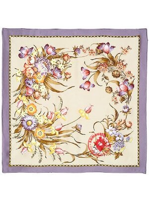 Павлопосадский шелковый платок (атлас) «Мерцание», 89×89 см, арт. 605-0