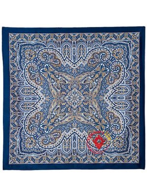Павлопосадский шелковый платок (атлас) «Новелла», 89×89 см, арт. 846-13