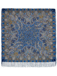 Шерстяной Павлопосадский платок &quot;Садко&quot;, 125*125 см, арт. 598-57
